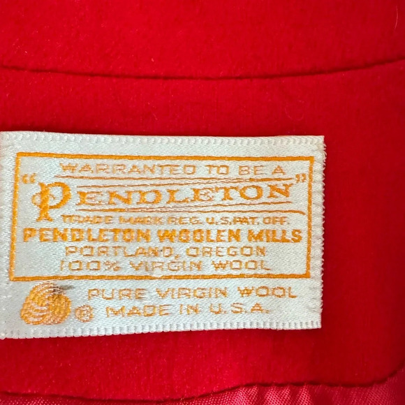 Pendleton Women’s Vintage Pure Virgin Wool Christmas Red Blazer Jacket Size 8 - Picture 4 of 13